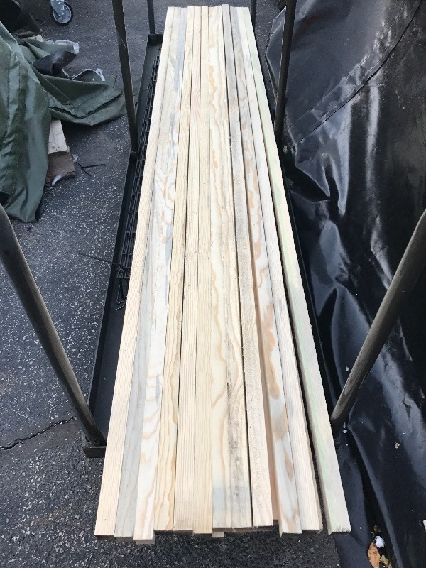 lot 9340 image: 1 x 1 x 7 wood boards this lot is for (20)  wooden boards