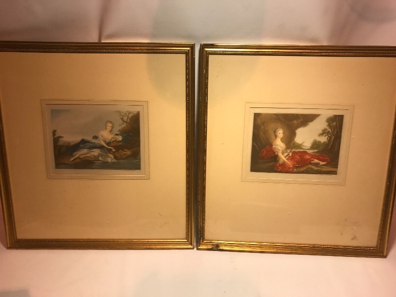 lot 9551 image: Unique pair of framed artwork beautiful Decour pieces
