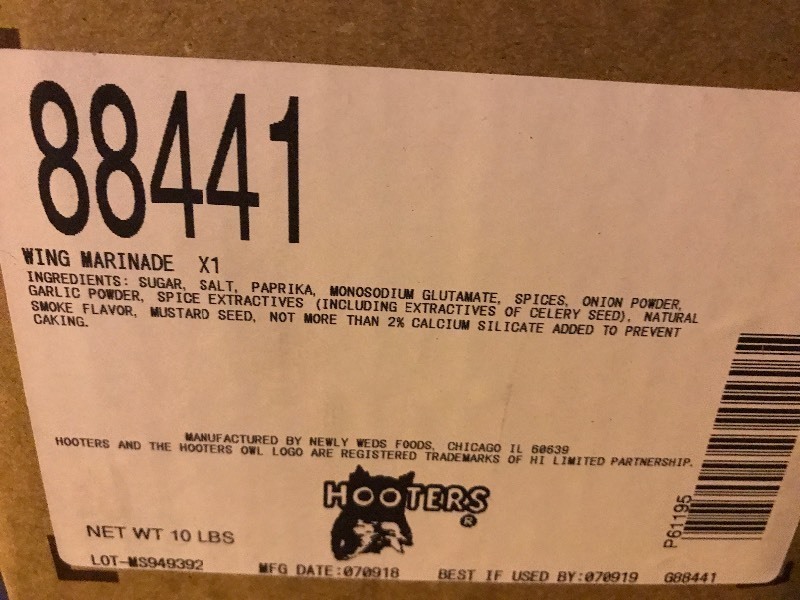 lot 9602 image: Box of wing marinade as pictured