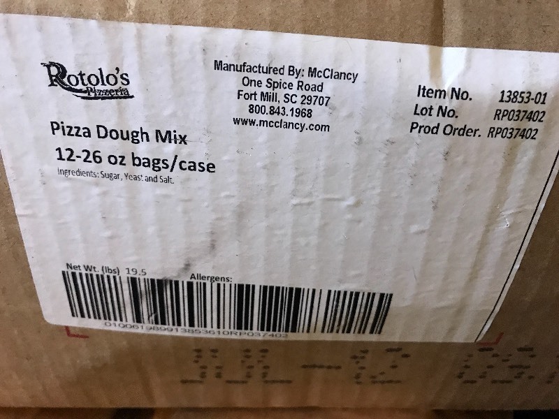 lot 9636 image: Case of pizza dough mix 12 bags at 26 oz. per bag for kids make your own pizzas at home easy