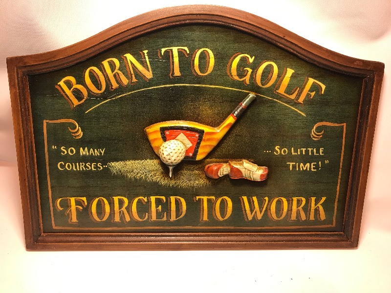lot 9667 image: Nice decorative and colorful golf sign for your man cave or wreck room or wherever