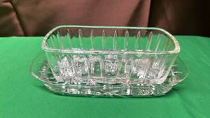 Crystal Glass Boat Shaped Butter Dish