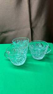 lot 312 image: Cut Glass Punch Cups Set of 3