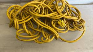lot 343 image: Heavy Duty Extra Long Yellow Extension Cord