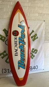 lot 353 image: Styrofoam Bacardi Decorative Surfboard Sign