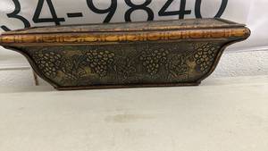 lot 365 image: Decorative Wooden Wall Shelf with Floral Pattern