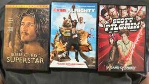 lot 378 image: Evan Almighty, Scott Pilgrim, and Jesus Christ Superstar, Popular DVD Movie Collection Bundle