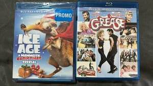 lot 379 image: New in Wrapper Ice Age Mammoth Christmas Special Blu-ray and Grease Movie Bundle