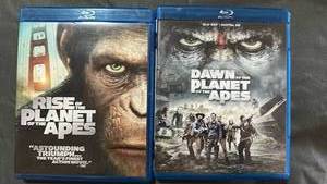 lot 382 image: Rise of the Planet of the Apes and Dawn of the Planet of the Apes Blu-ray Set