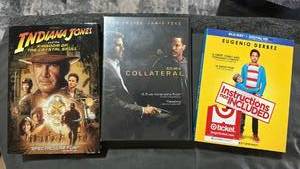 lot 390 image: Movie DVD Bundle - Indiana Jones, Collateral, and Instructions Not Included