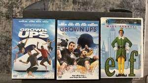 lot 418 image: Comedy DVD Movie Bundle - Grown Ups 1 & 2 and Elf