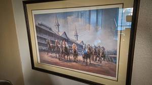 lot 507 image: This can pickup at clients house or Olathe office Kentucky Derby Churchill Downs Horse Racing Print