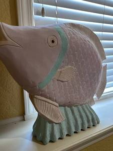 lot 520 image: Decorative Fish Statue with Turquoise Band