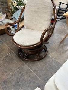 lot 540 image: MCM Bentwood Swivel Rocking Chairs (2)