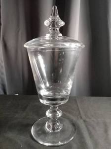 lot 2292 image: Tall Clear Glass Apothecary Jar with Lid