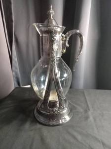Victorian Silver Plate and Glass Claret Jug