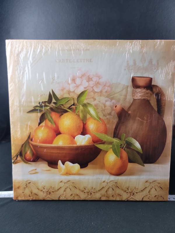 lot 2984 image: French Oranges Canvas Art Print Set