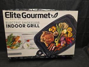 lot 2073 image: Elite Gourmet Electric Smokeless Indoor Grill Model EGL-3450