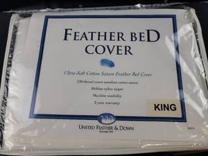 lot 3253 image: King Size Feather Bed Cover by United Feather & Down