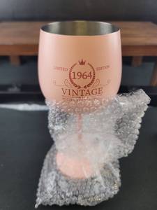 lot 3268 image: 1964 Limited Edition Pink Steel Wine glass