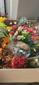 lot 31 image: U-Haul Moving Box Collection with Artificial Flowers
