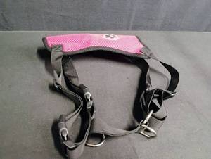 lot 1764 image: Red Mesh Pet Harness with Paw Print Large