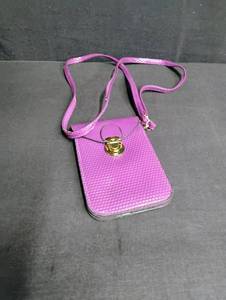 lot 1794 image: Purple Checkered Phone Case with Strap