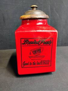 lot 1825 image: Breakfast Fresh Red Coffee Canister