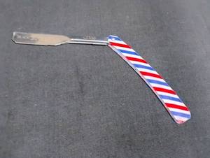 lot 1837 image: Black Widow Barber Pole Straight Razor