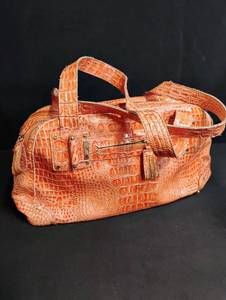 lot 1848 image: Jessica Simpson Orange Crocodile Pattern Handbag
