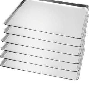 lot 1421 image: 6 Pack Full Size Baking Sheet Pan Aluminum Commercial Pan for Oven Freezer Bakery Hotel Restaurant 26 x 18