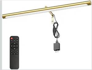 lot 1438 image: 9W Picture Light Plug in, 24 Adjustable LED Art Light with Remote Control, Dimmable Wall Light for Picture Display Dartboard Art Work (Gold