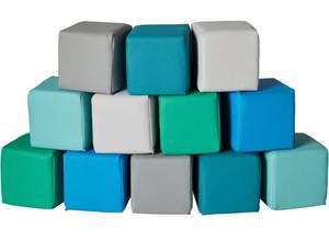 lot 1444 image: SoftZone Patchwork Toddler Blocks, Foam Cubes, Contemporary, 12-Piece