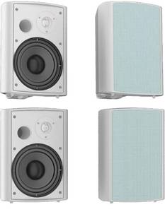 Herdio 6.5 Inches Outdoor Speakers Wired Waterproof Passive,Wall Mount Speakers with 800 Watts Powerful Bass for Home Patio Garden Covered Deck,All-Weather Durability,White(2 Pairs)
