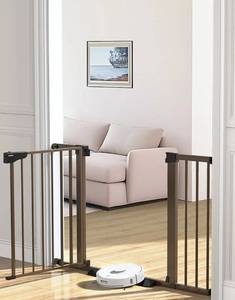 lot 1478 image: Cumbor 29.7-46 Baby Gate for Stairs, Moms Choice Awards Winner-Auto Close Dog Gate for the House, Easy Install Pressure Mounted Pet Gates for Doorways, Easy Walk Thru Wide Safety Gate for Dog, Brown