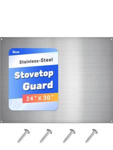 lot 1491 image: Stainless Steel Backsplash for Stove 24x30 Stove Backsplash Protector for Wall Metal Range Splash for Kitchen Wall with Screw Included 0.0276 Thick)