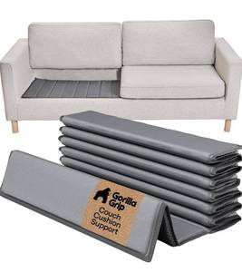 lot 1493 image: GORILLA GRIP Heavy Duty Couch Cushion Support Board to Fix Sagging Sofas, 21.5 x 78 Oversized Sofa, Thick Plywood Boards Add Strong Seat Supports, Stay in Place Replacement Stuffing Under Couches Grey