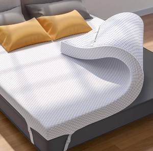 lot 1494 image: PERLECARE 3 Inch Gel Memory Foam Mattress Topper for Pressure Relief, Premium Soft Cooling Sleep, Non-Slip Design with Removable & Washable Cover, CertiPUR-US Certified - Queen