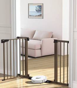 lot 1501 image: Cumbor 29.7-46 Baby Gate for Stairs, Moms Choice Awards Winner-Auto Close Dog Gate for the House, Easy Install Pressure Mounted Pet Gates for Doorways, Easy Walk Thru Wide Safety Gate for Dog, Brown