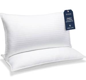lot 1526 image: Beckham Hotel Collection Bed Pillows King Size Set of 2 - Down Alternative Pillow for Back, Stomach or Side Sleepers
