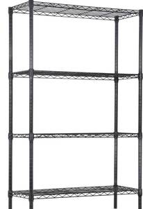 lot 1530 image: PayLessHere  4-Tier Wire Shelf  36x14x62  Black 