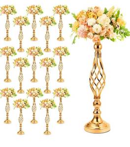 lot 1531 image: Rtteri 20 Pcs Metal Flower Arrangement Stand Wedding Flower Centerpieces Stand Elegant Metal Flower Vase Candelabra Candle Holder for Wedding Reception Table Decor Party Hotel Home Decor