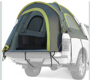 lot 1533 image: JOYTUTUS Pickup Truck Tent 2.0, Waterproof PU2000mm Double Layer for 2 Person, Portable Truck Bed Tent with Rainfly, 5.5-5.8 Camping Preferred - Green