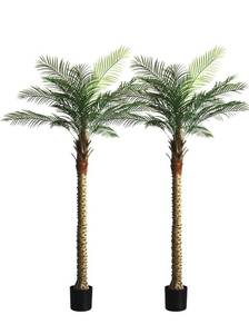 lot 1543 image: 2 Pack Artificial Sago Palm Tree 8ft - Realistic Fake Sago Palm Plants for IndoorOutdoor Decor - Low Maintenance Tropical Faux Trees with Sturdy Base - UV Resistant, Lifelike Design