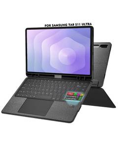lot 1545 image: Doohoeek Keyboard Folio wStatus Screen for Samsung Galaxy Tab S11 Ultra 14.6 inch 2025, Tab S11 Ultra 14.6 Bluetooth Keyboard with Trackpad & Any-Angle Stand & Backlit, Tab S11 Ultra Keyboard