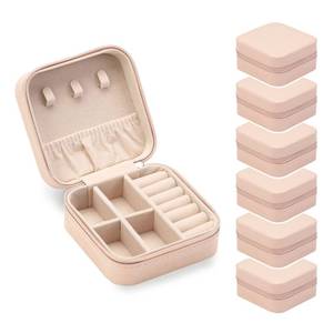 lot 1557 image: ZPROW Travel Jewelry Case, Mini Portable Jewelry Travel Boxes, Small Jewelry Organizer for Rings, Earrings, Pendants, Watches, Necklaces, Lipsticks Organizer Storage Holder Case (Pink-6packs)