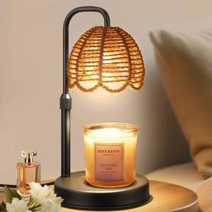 lot 1566 image: Nacial Candle Warmer Lamp with Timer Dimmable, Valentines Day Gifts for Her Women Wife Mom Girlfriend Birthday Gifts House Warming Home Decor, Boho Electric Candle Wax Warmer Lamp-Sleek Metal Base