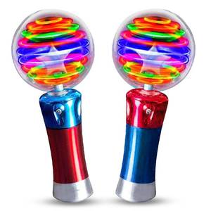 lot 1575 image: ArtCreativity 7.5 Inch Light Up Magic Ball Toy Wands for Kids, Set of 2, Flashing LED Wands for Boys and Girls, Thrilling Spinning Light Show, Batteries Included, Fun Gift or Birthday Party Favor