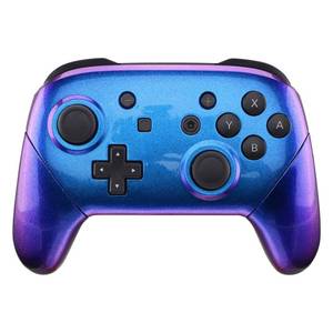 lot 1576 image: eXtremeRate Chameleon Faceplate Backplate Handles for NS Switch Pro Controller, Purple Blue DIY Replacement Grip Housing Shell Cover for NS Switch Pro - Controller NOT Included