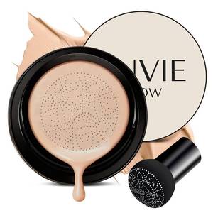lot 1586 image: Mushroom Head Air Cushion CC Cream - BB Cream Face Makeup Foundation for Mature Skin Moisturizing Concealer Brighten Long-Lasting, Even Skin Tone for All Skin Types